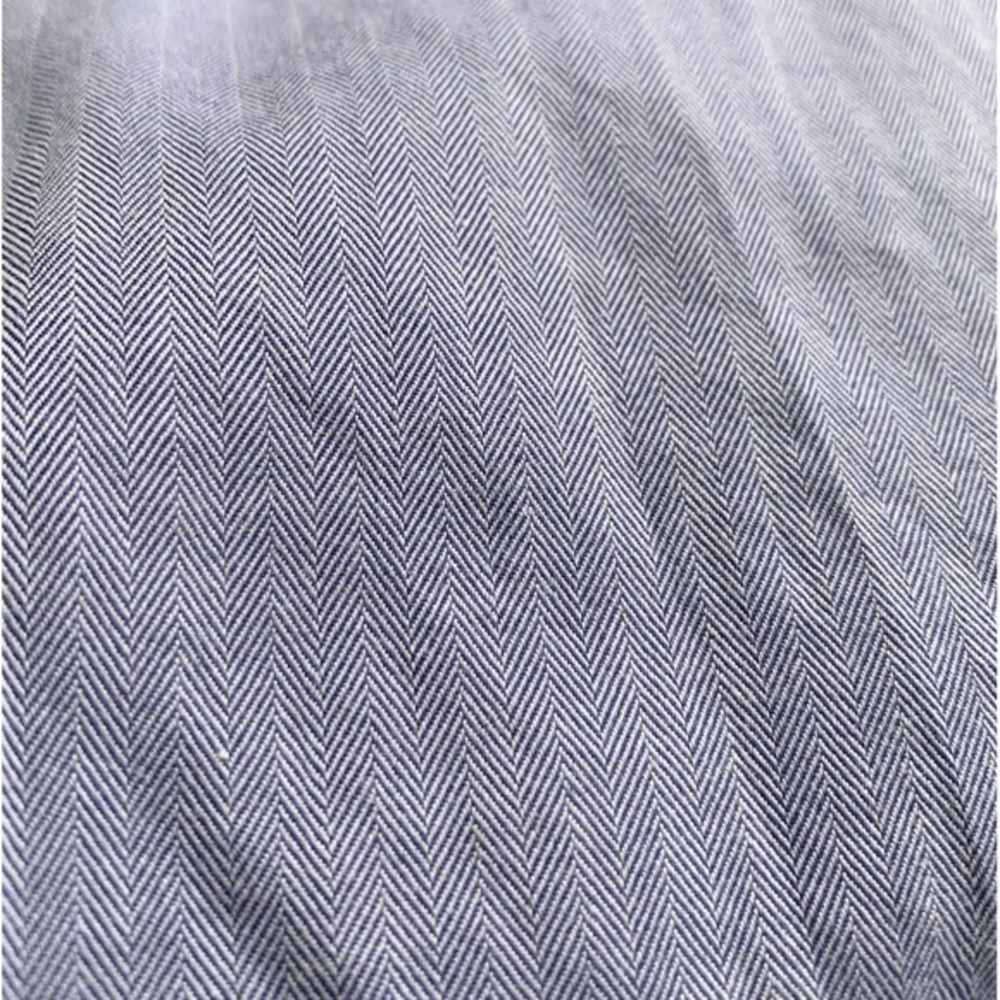 Ralph Lauren Mens 17.5 32/33 Yarmouth Blue Long Sleeve‎ Herringbone Stripe Shirt - Picture 7 of 9